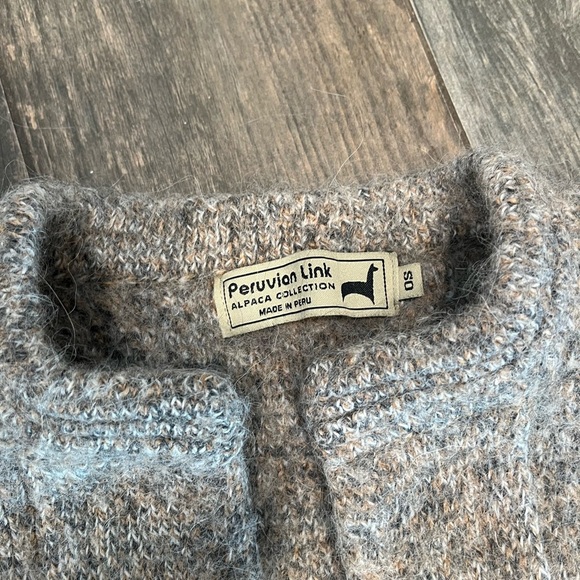 Peruvian Link Alpaca Wool Collection Taupe & Gray Open Front Cardigan Small - Picture 7 of 13